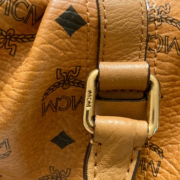 AUTHENTIC EUC MCM Visetos Cognac Coated Canvas & Leather Bag - Picture 8 of 15